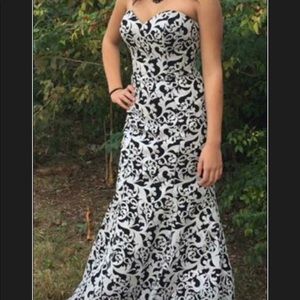 Black and white sequin formal